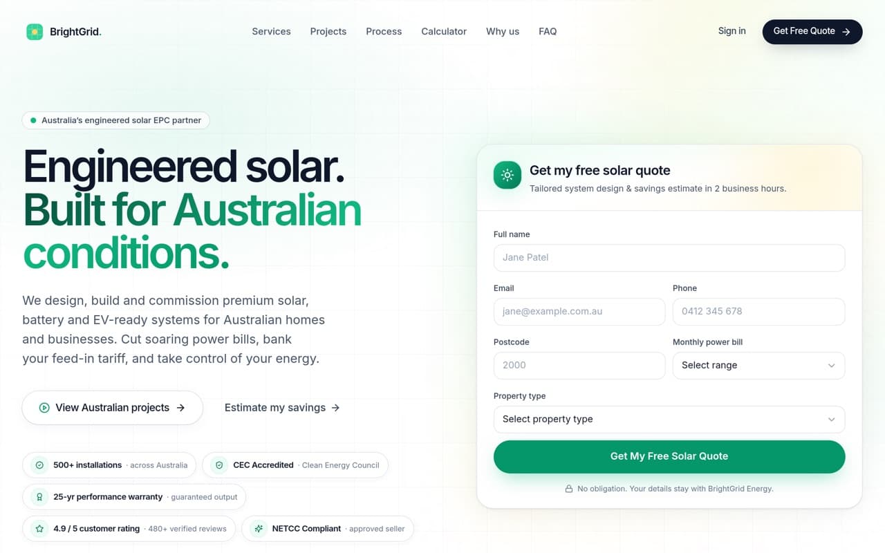 BrightGrid Energy website