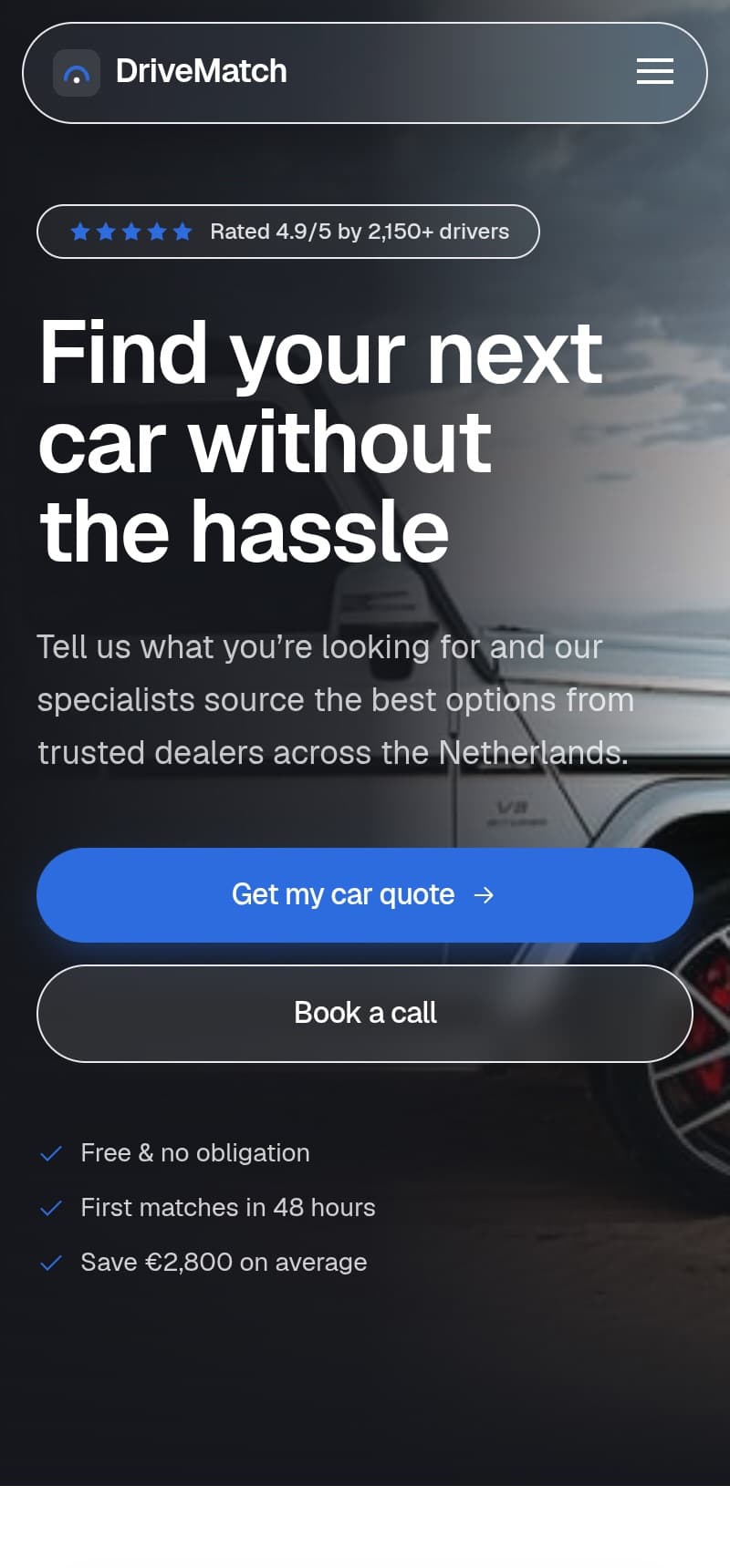 DriveMatch mobile view