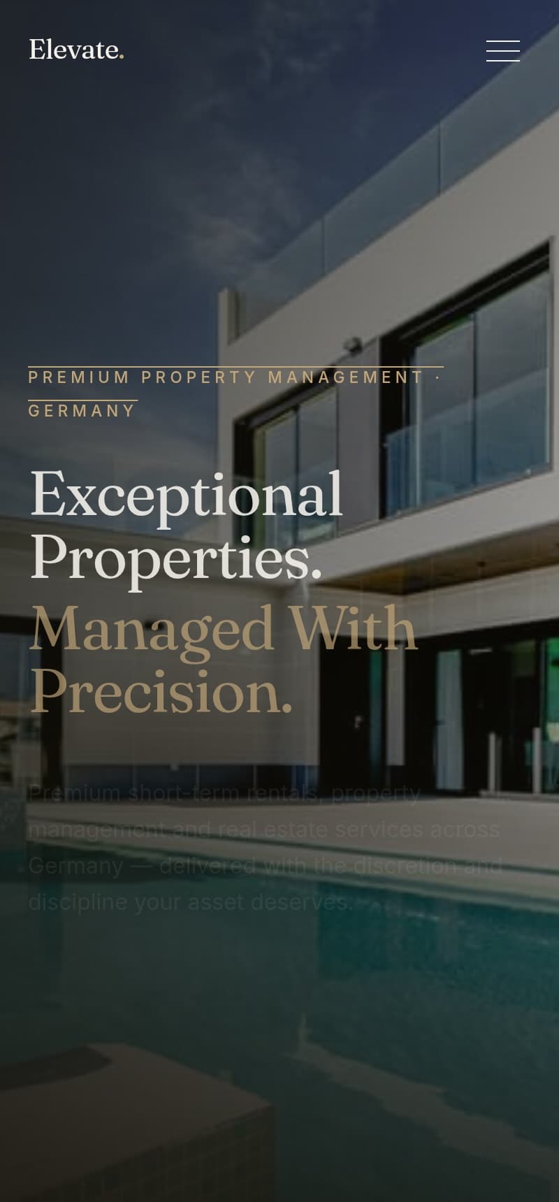 Elevate Properties mobile view
